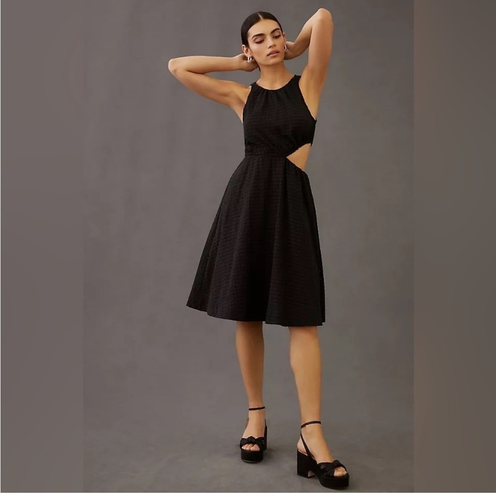 Maeve Textured Cut Out Dress